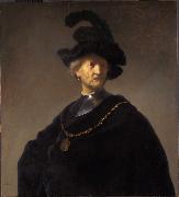 REMBRANDT Harmenszoon van Rijn Old man with gorget and black cap (mk33) oil painting artist